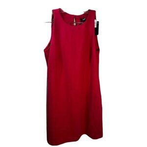 Red Premise Sleeveless Sheath Dress With Back‎ Button Closure Size 12 Womens